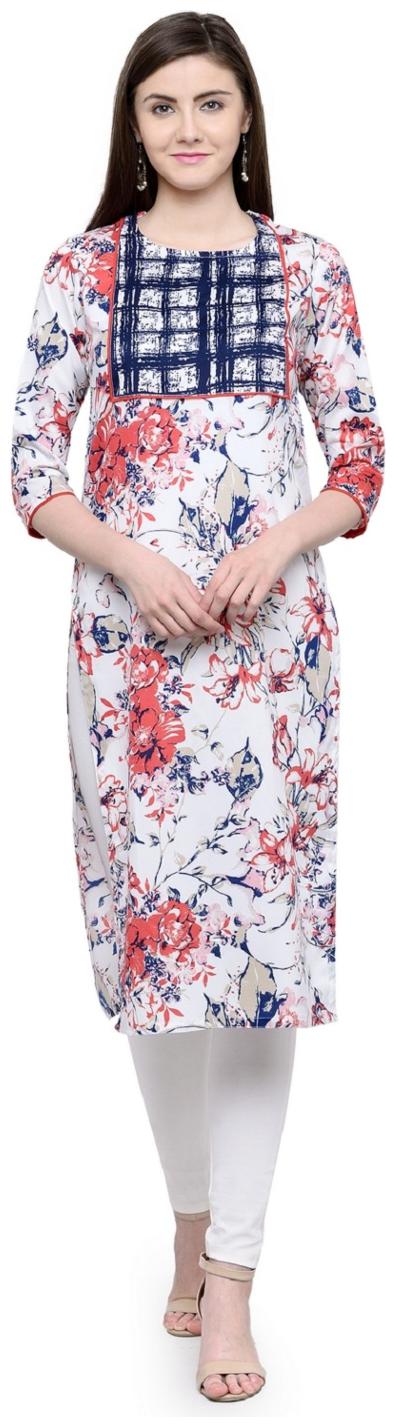 

Sayesha Women White Printed Straight Kurta