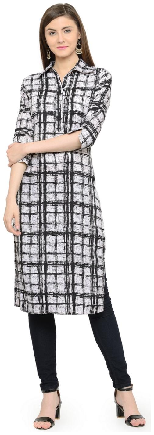 

Sayesha Women White Printed Straight Kurta