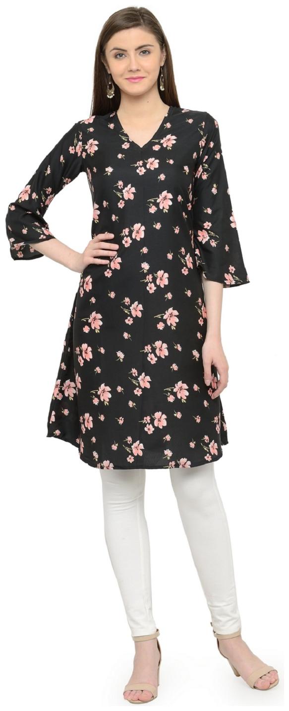 

Sayesha Women Black Printed Straight Kurta