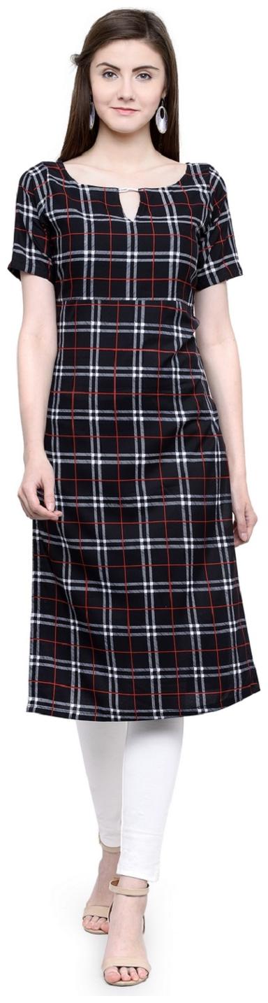 

Sayesha Women Black Printed Straight Kurta