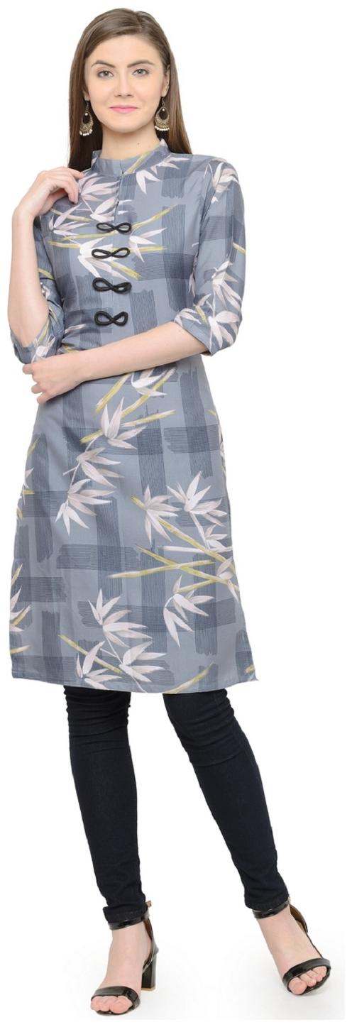 

Sayesha Women Grey Printed Straight Kurta