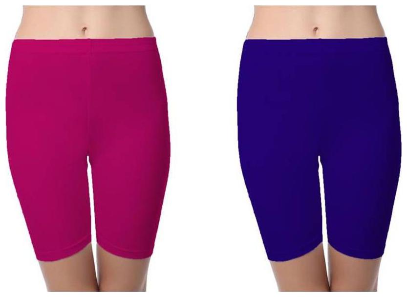 

sri belha fashions Women Solid Denim capri - Blue