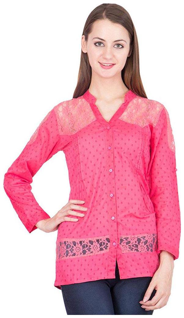 

SBO FASHION Women Printed Regular top - Pink