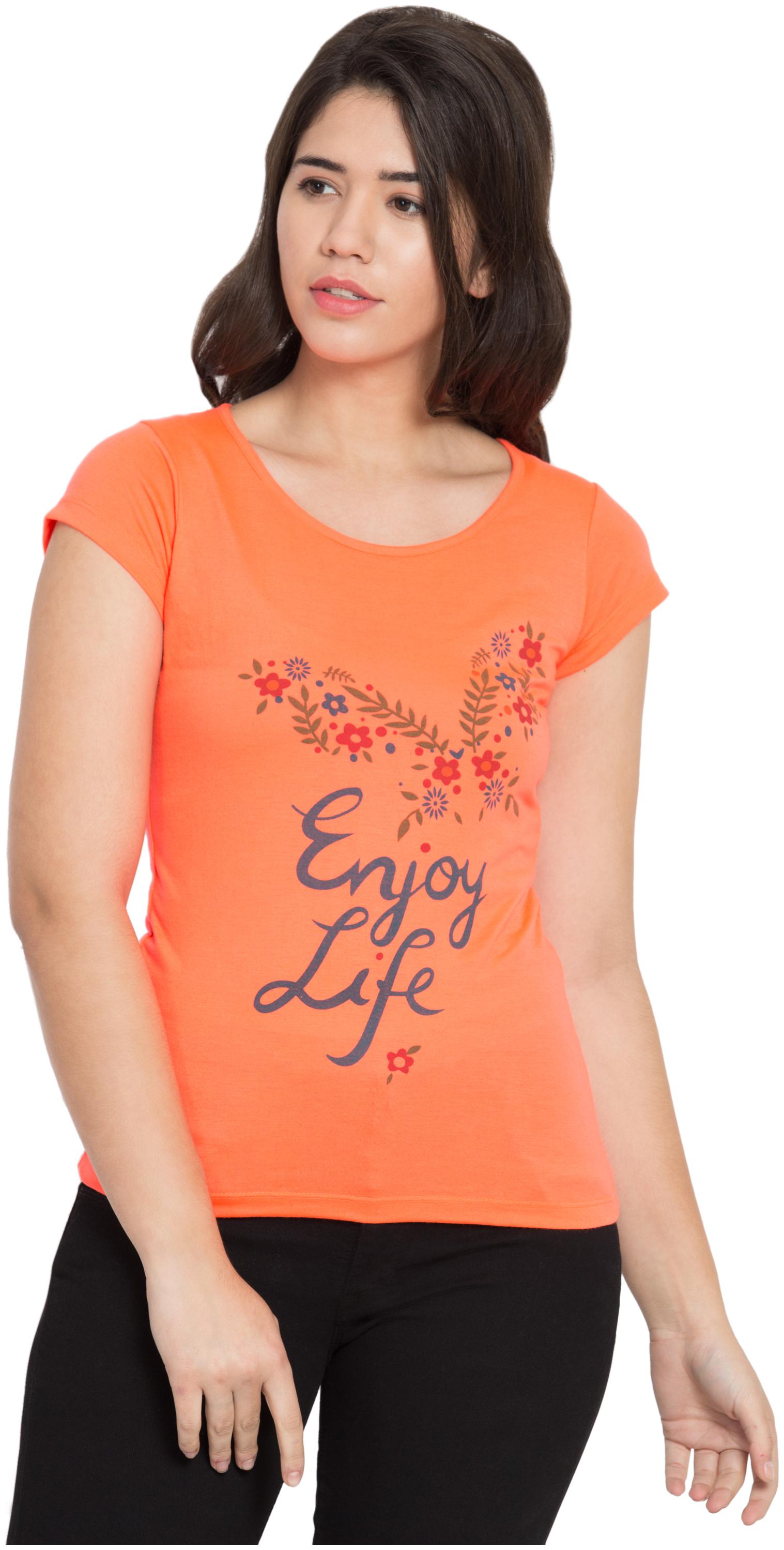 

SBO FASHION Women Printed Regular top - Orange