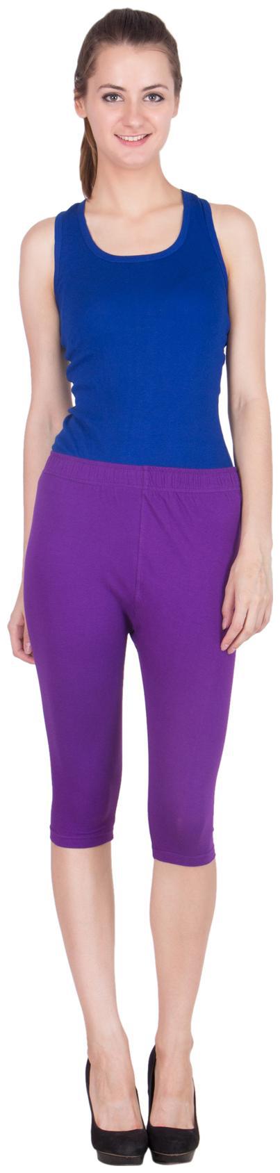 

SBO FASHION Women Solid Regular capri - Purple