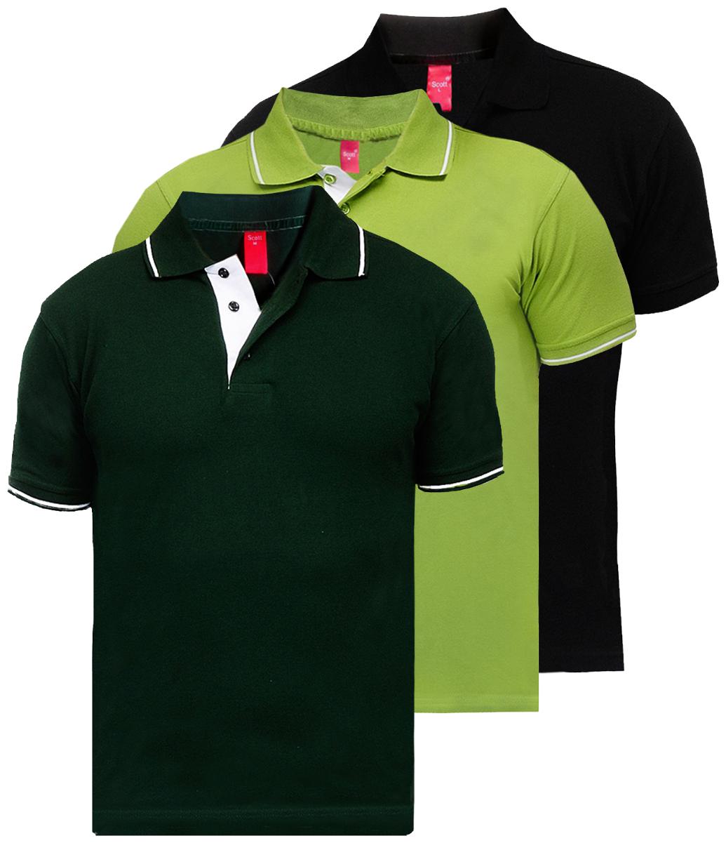

Scott International Men Multi Regular fit Cotton Polo collar T-Shirt - Pack Of 3