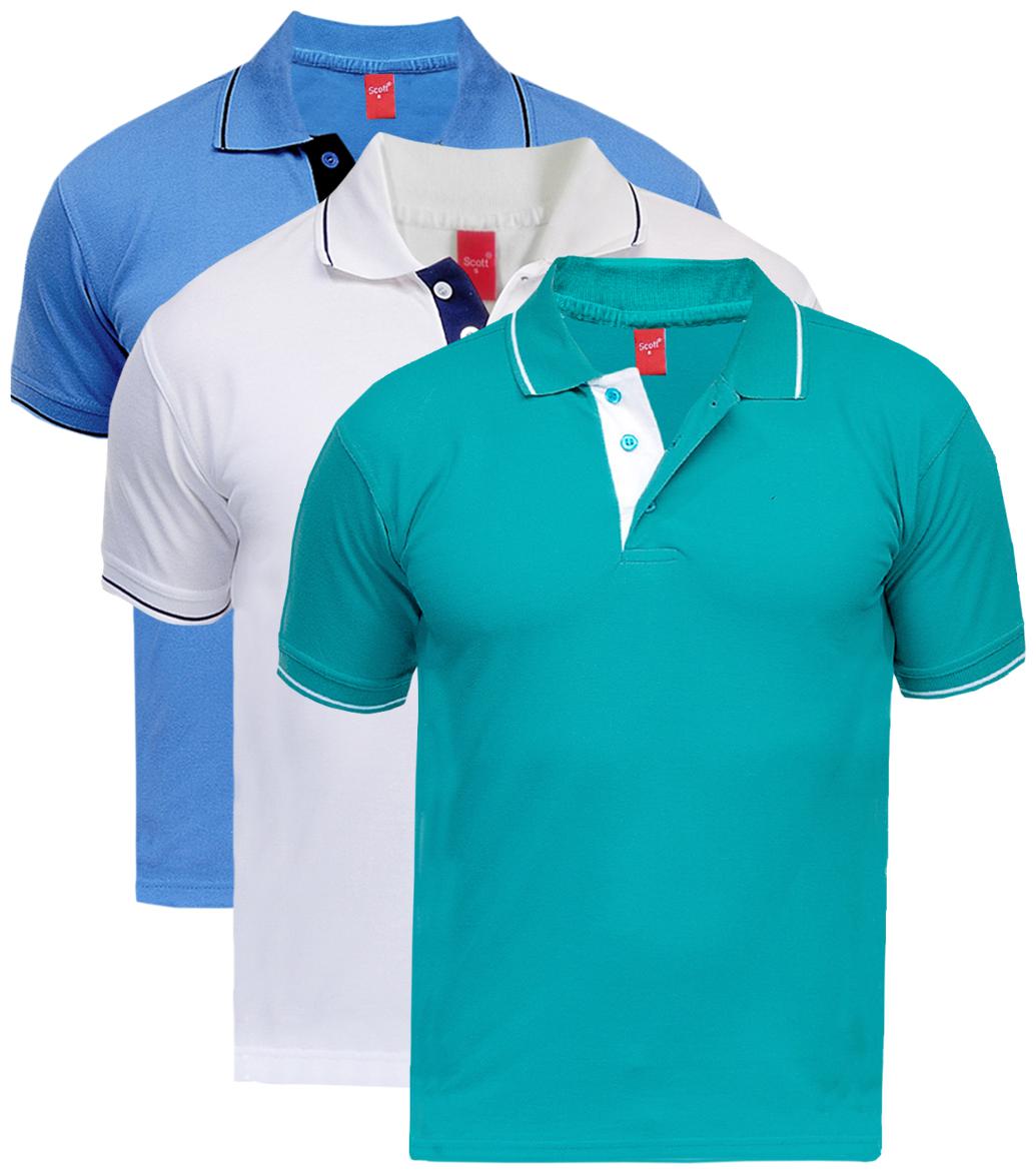 

Scott International Men Multi Regular fit Cotton Polo collar T-Shirt - Pack Of 3