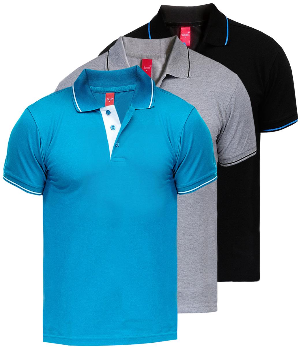 

Scott International Men Multi Regular fit Cotton Polo collar T-Shirt - Pack Of 3
