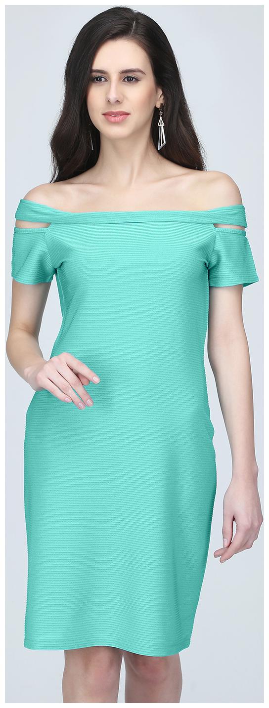 

EAVAN Green Solid Bodycon dress