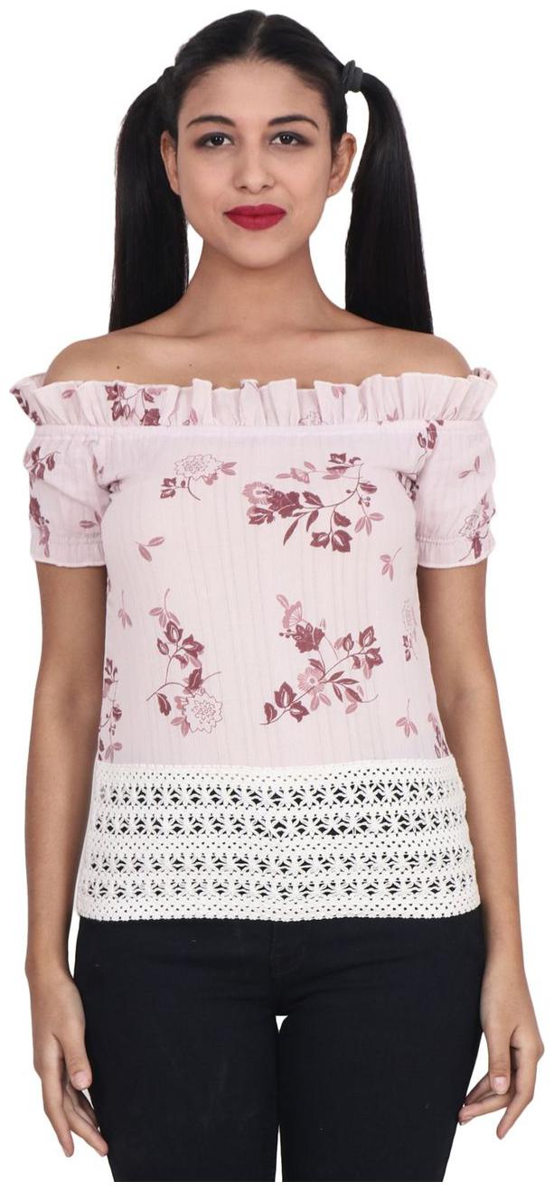 

SECOND HALF Women Printed Regular top - Pink