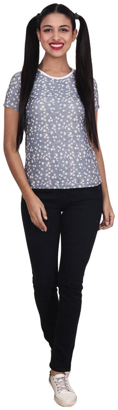 

SECOND HALF Women Multi Regular fit Round neck Blended T shirt