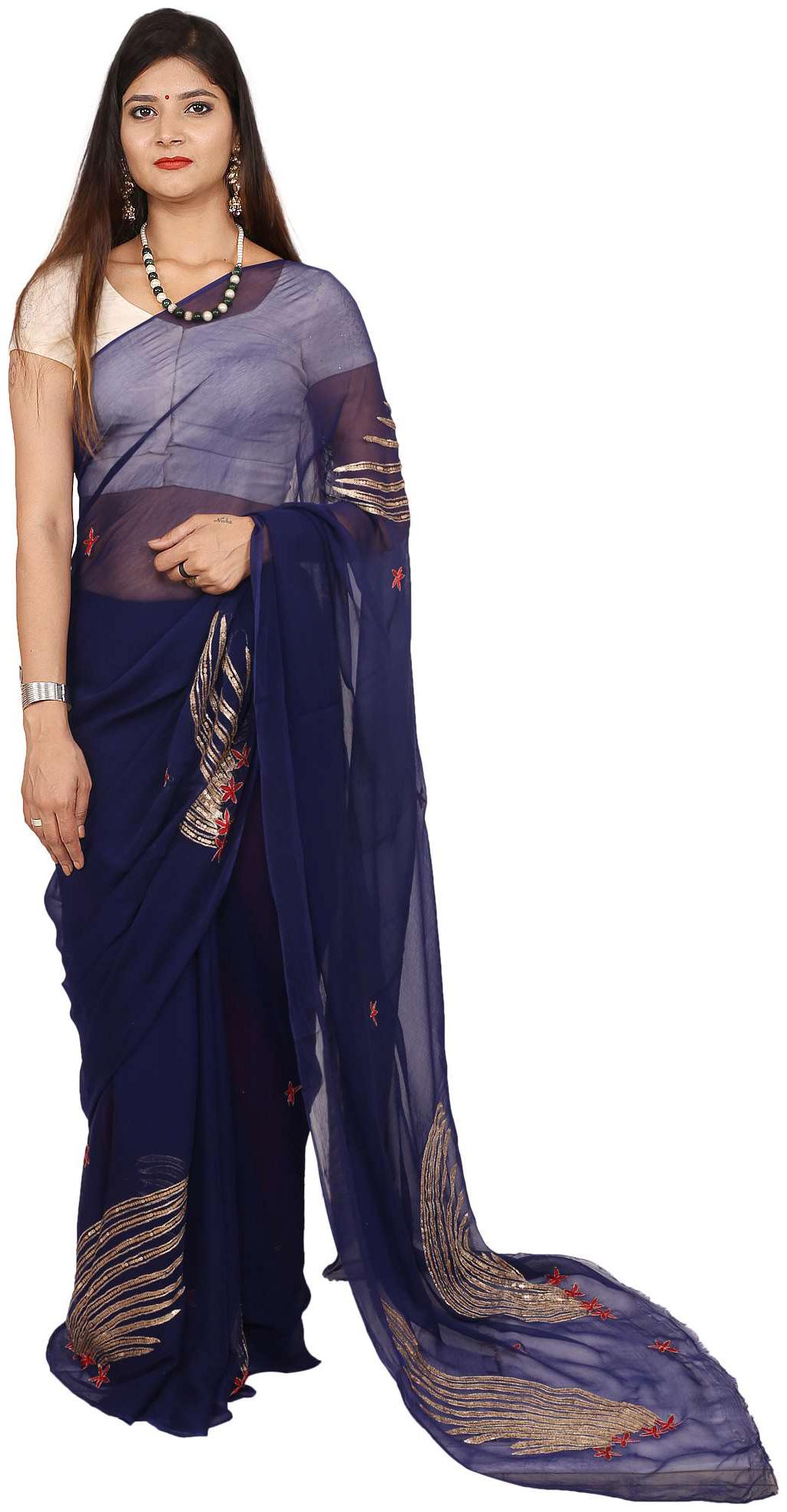 

SECQUENCE RESHAM JARI CHIFFON SAREE