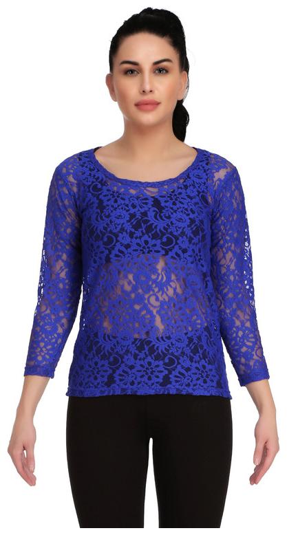 

Selfcare Women Embroidered Regular top - Blue