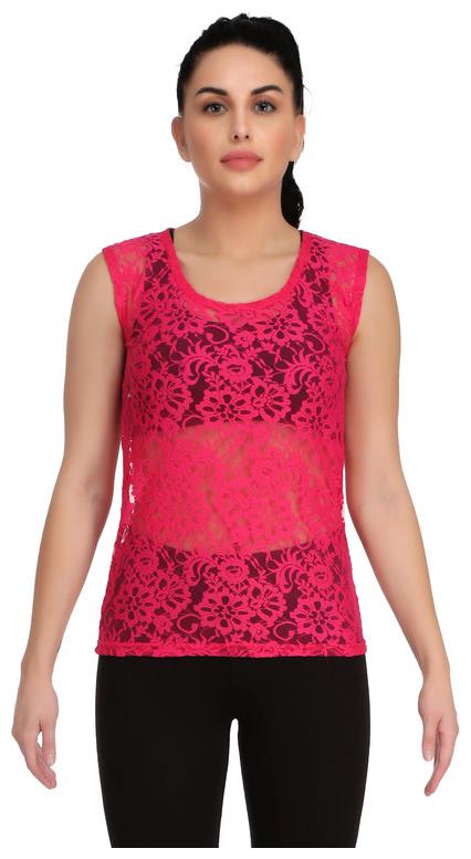 

Selfcare Casual Sleeveless Self Design Women Top -Wine