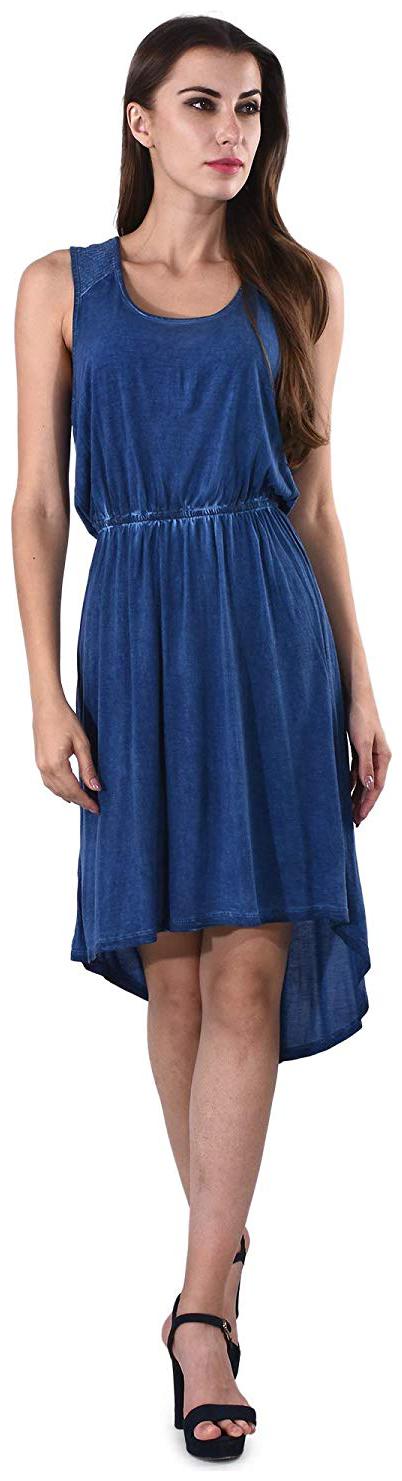 

SELFYS Blue Solid Fit flare dress