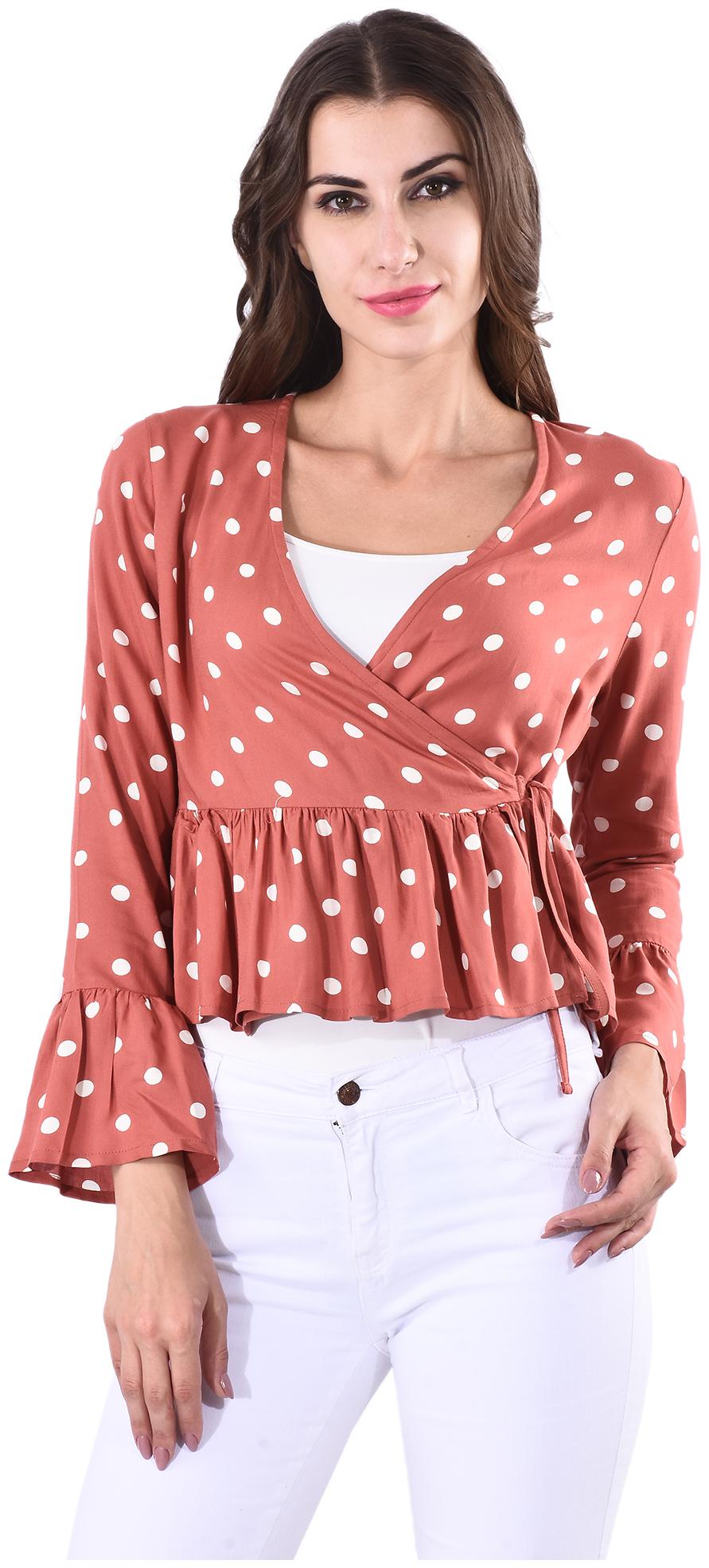 

SELFYS Women Polka dots A-line top - Orange