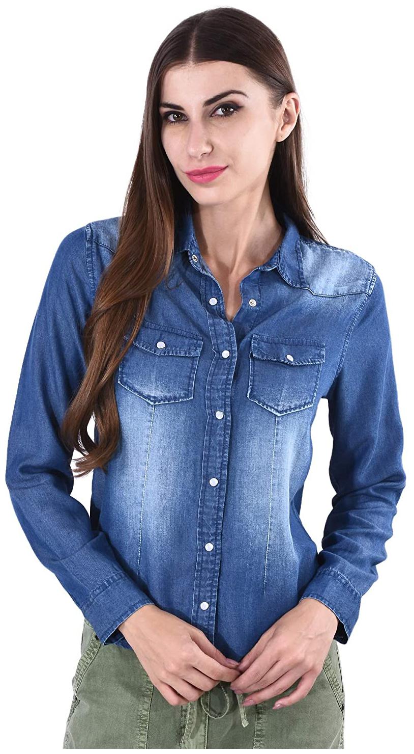 

SELFYS Women Blue Solid Regular Fit Shirt