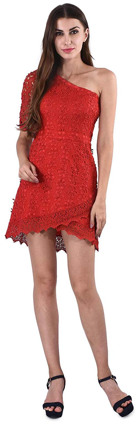 

SELFYS Red Floral Fit flare dress