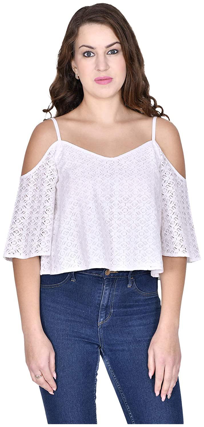 

SELFYS Women Embroidered Regular top - White