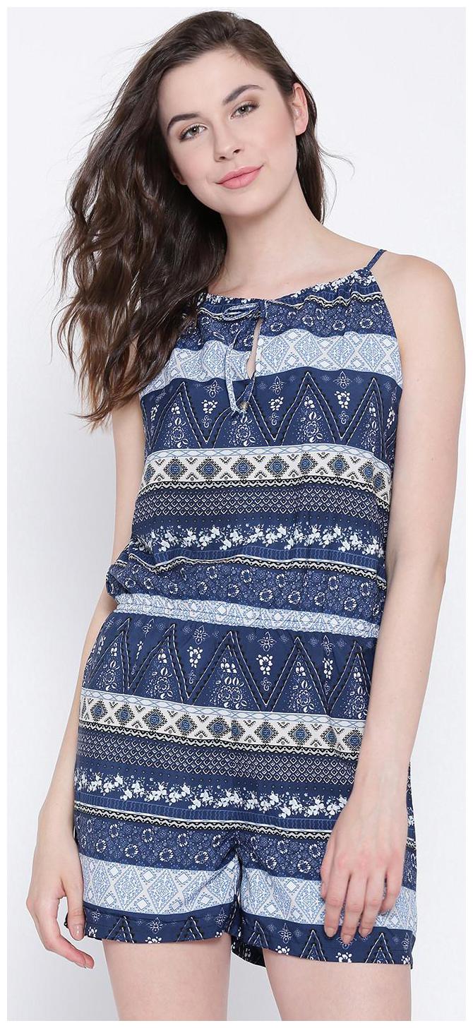 

Sera Blue Printed Playsuit