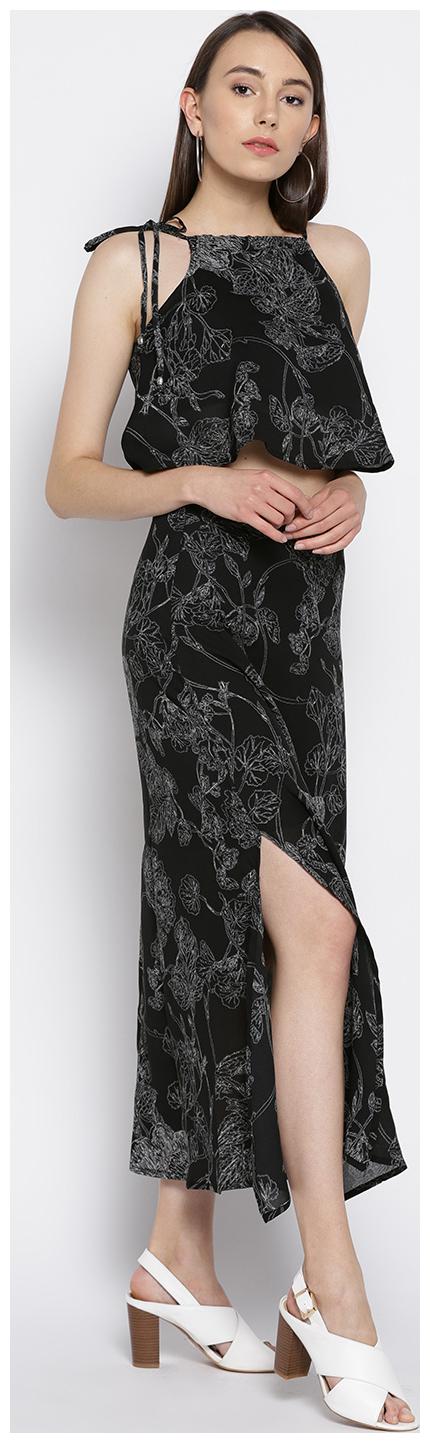 

Sera Black Abstract A-line dress