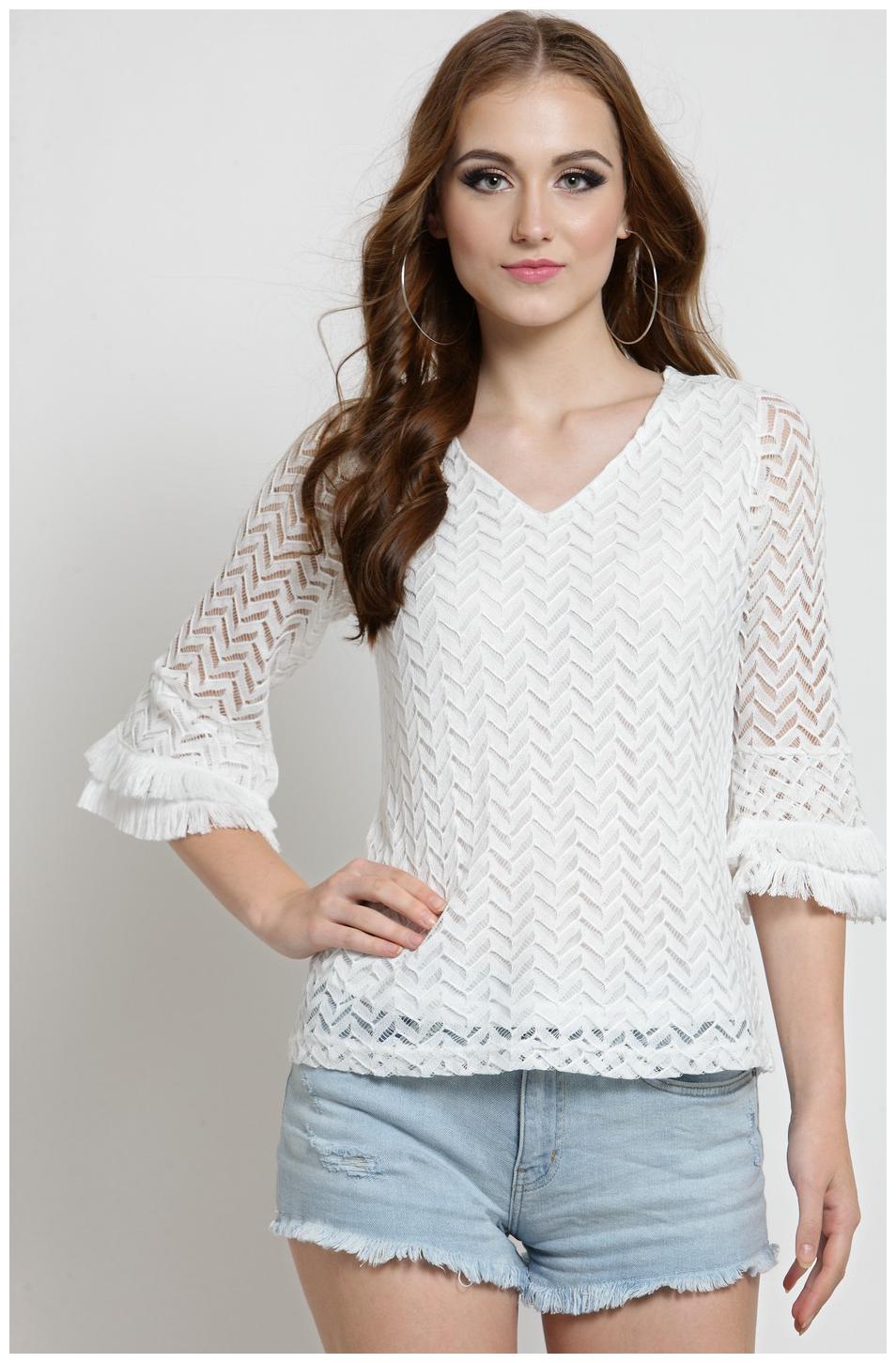 

Sera Women Solid A-line top - White