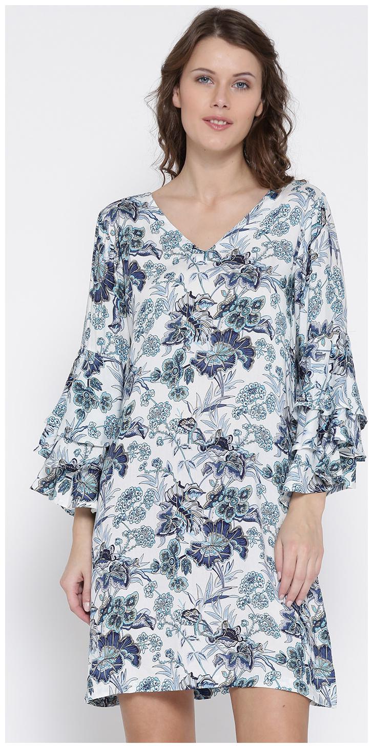 

Sera White Layered bell sleeve dress