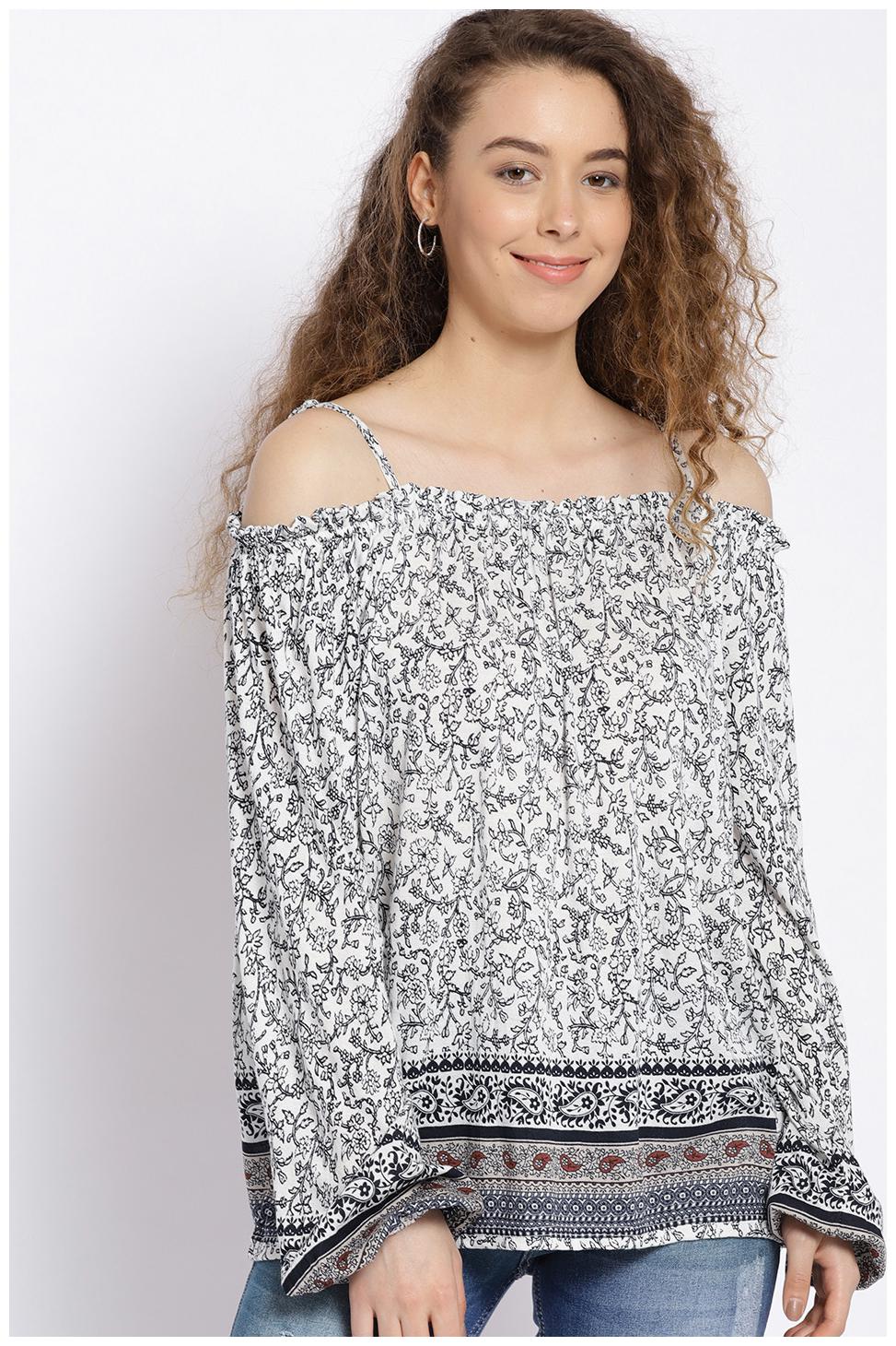 

Sera Women Floral Regular top - Grey