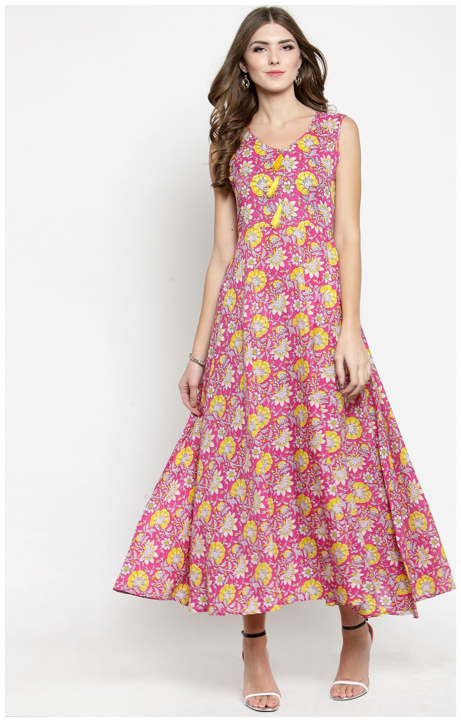 

Sera Pink Floral Fit flare dress