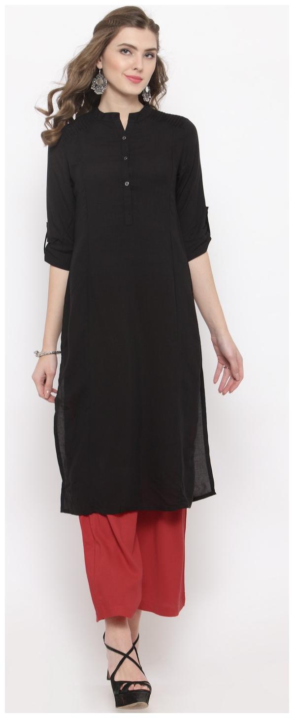 

Sera Women s Ethnic Wear Solid Straight Kurta with Palazzo