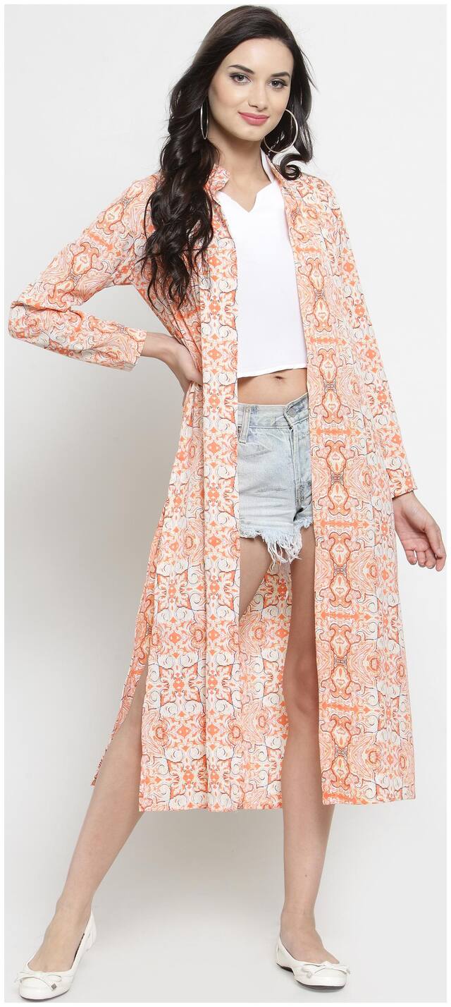 Sera Women Shrug - Orange & White