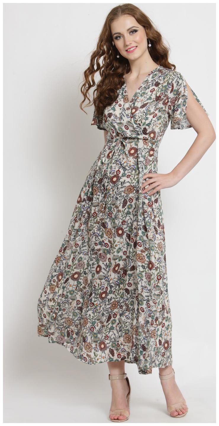 

Sera Grey Floral Maxi dress