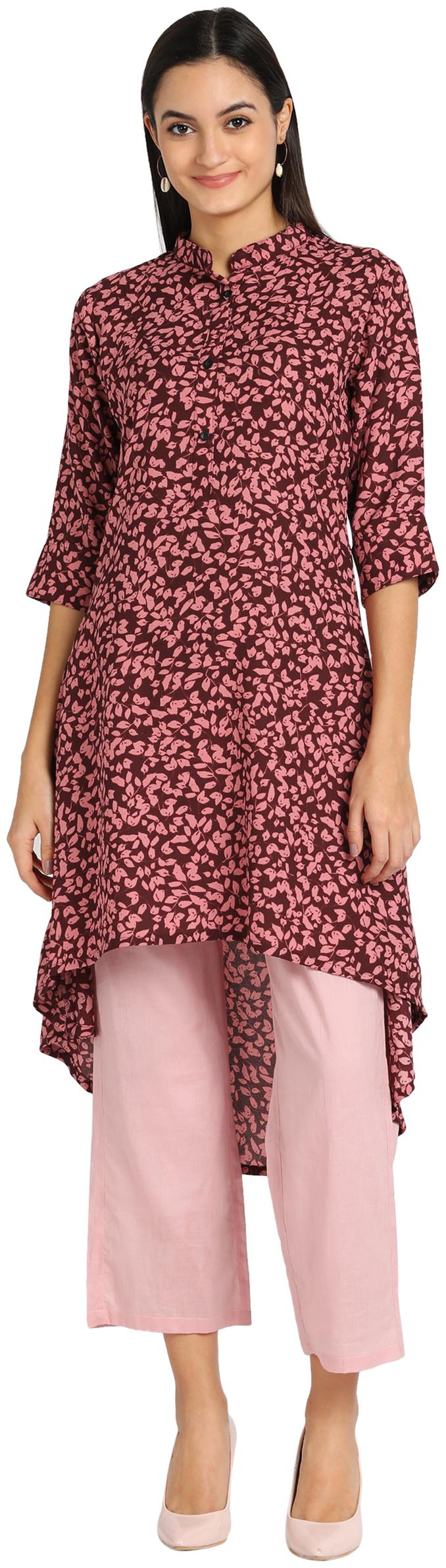 

Serein Women Maroon Printed Assymetrical Kurti
