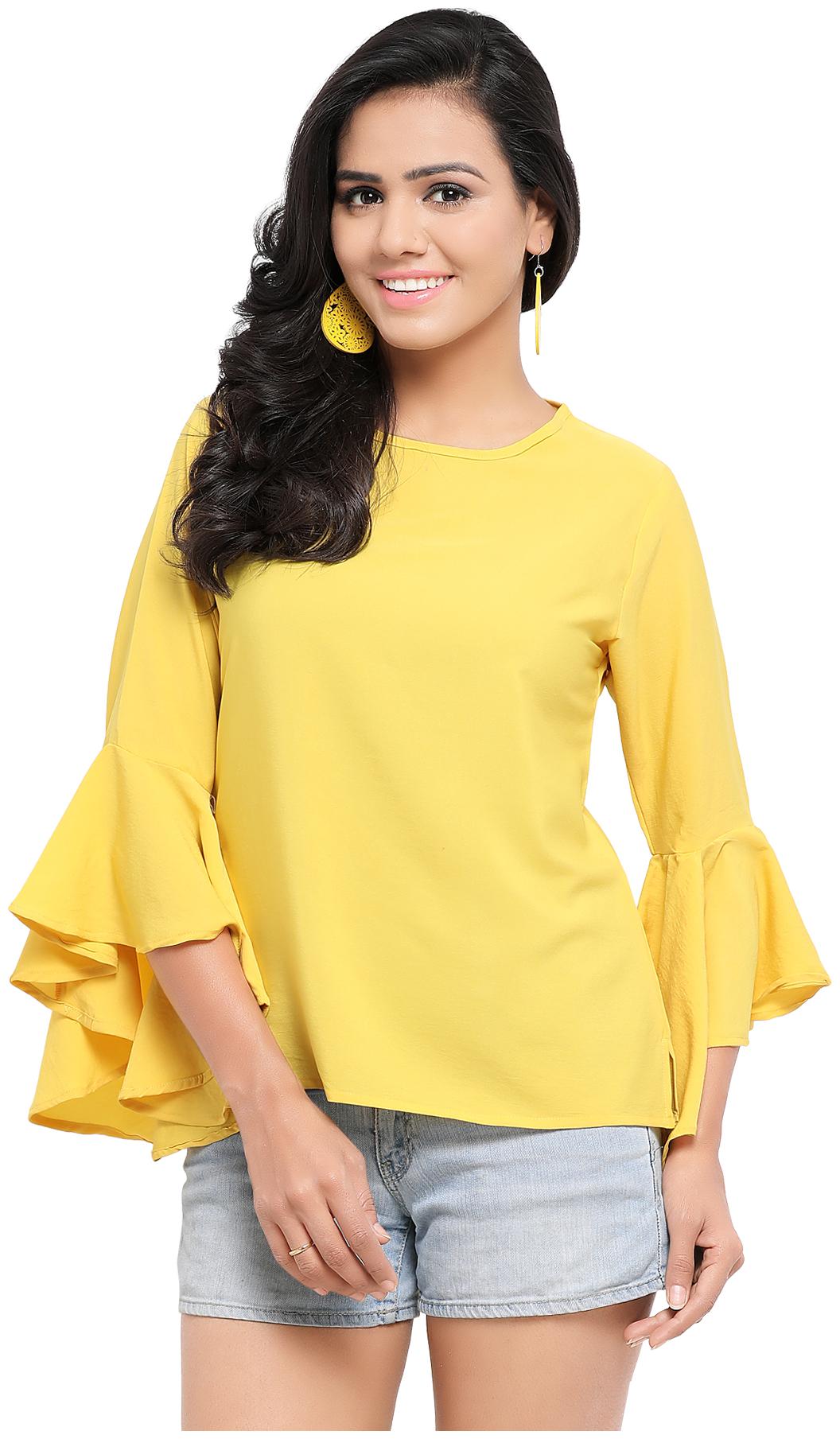 

Serein Women Solid Blouson top - Yellow