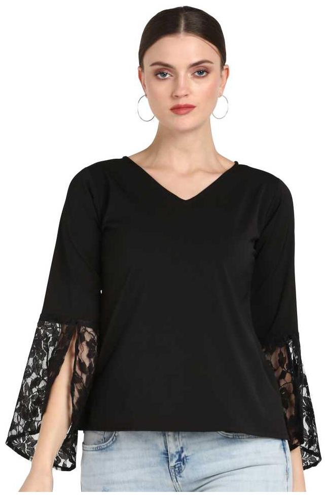 

Serein Women Solid Regular top - Black