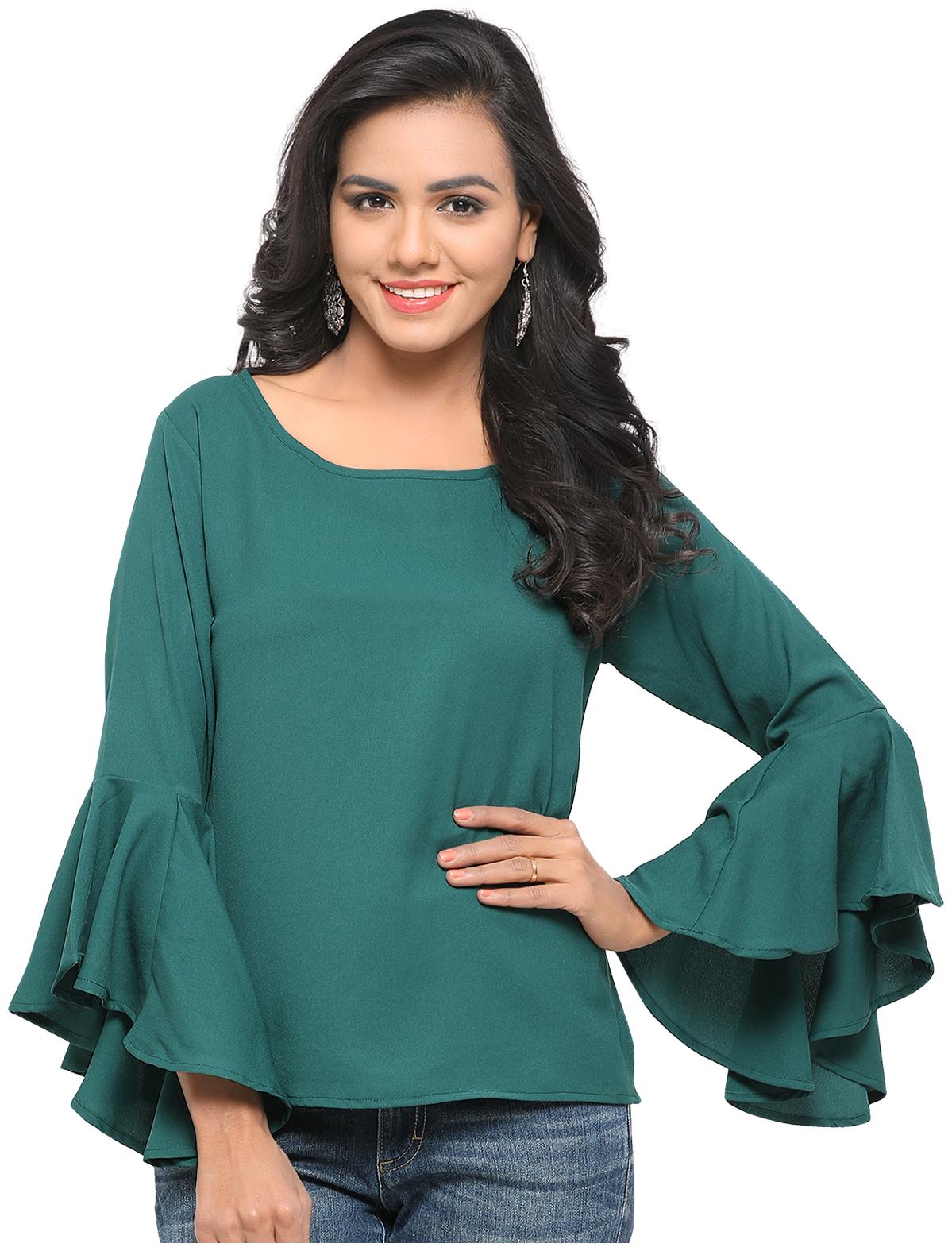 

Serein Women Solid Blouson top - Green
