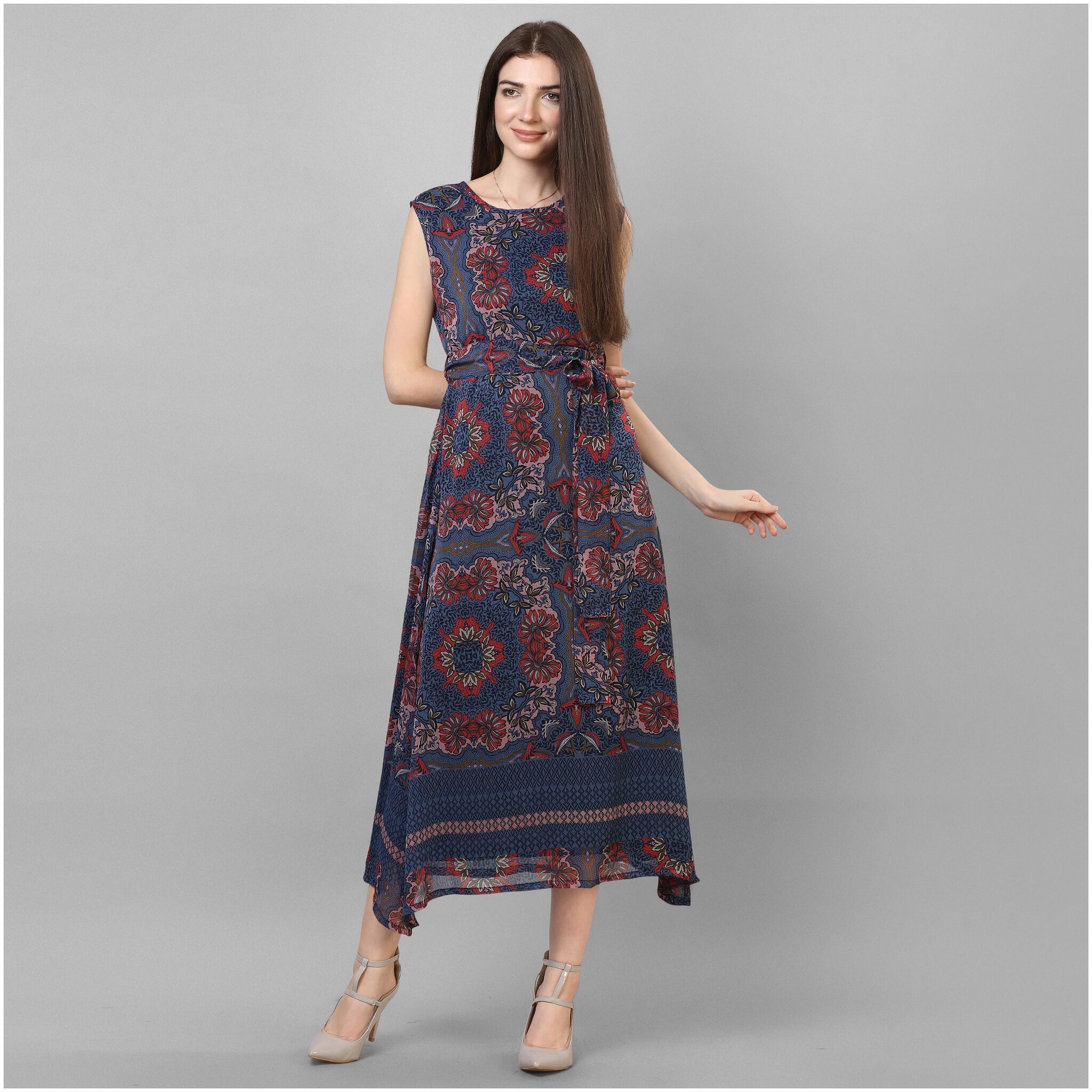 

Serein Women Crepe Printed Multi A Line Dress