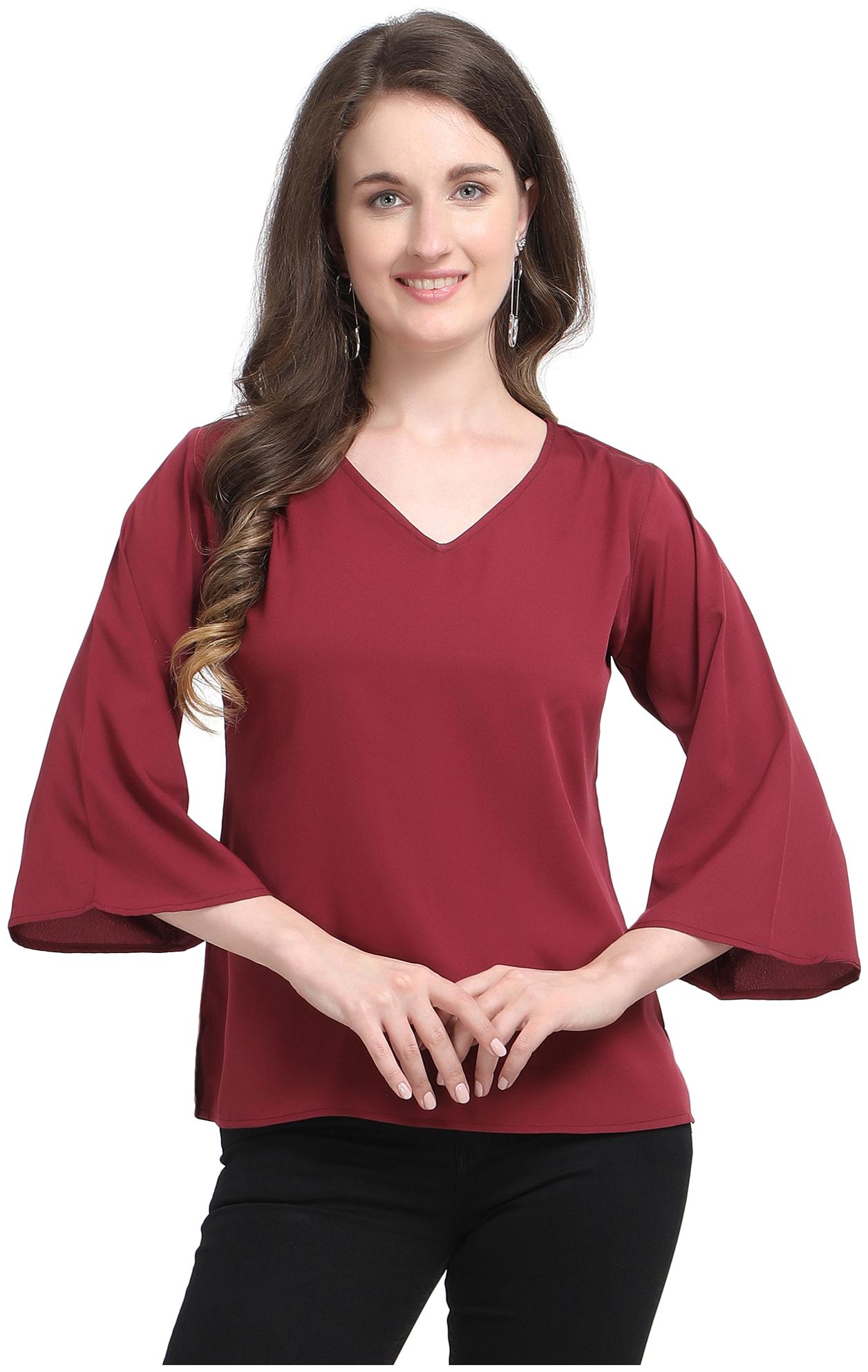 

Serein Women Solid Regular top - Maroon