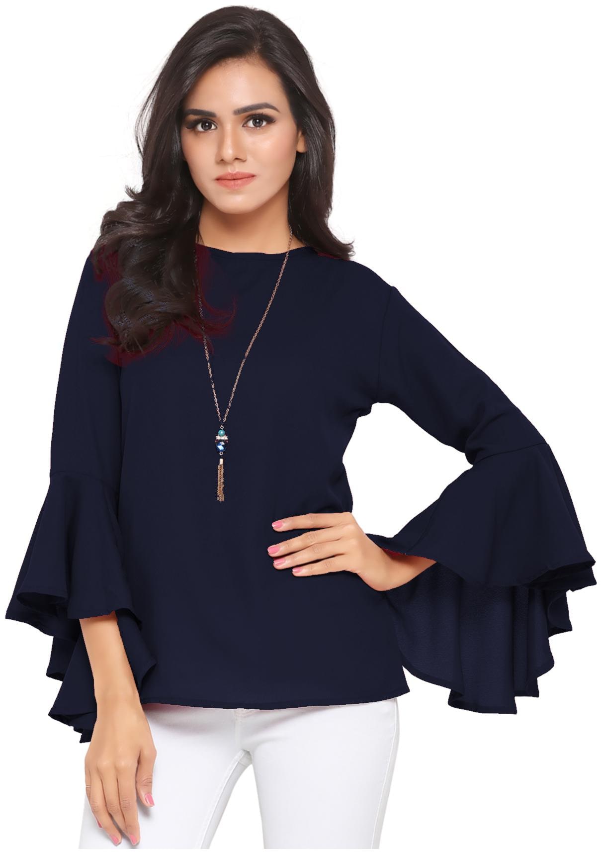 

Serein Women Solid Blouson top - Blue