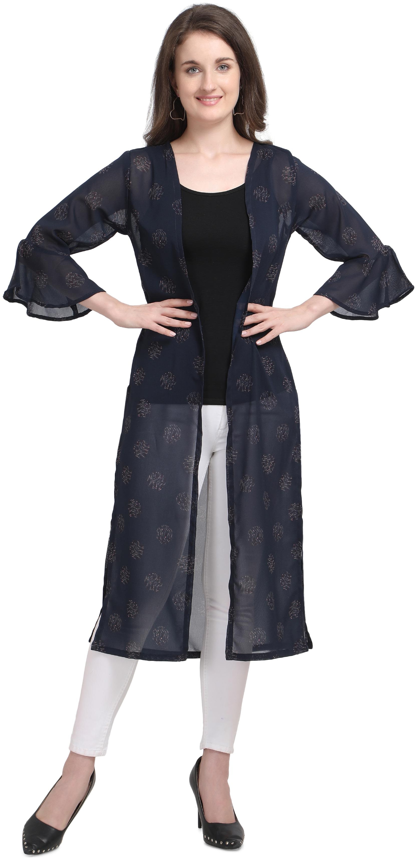 

Serein Women Polyester Navy Blue Shrug