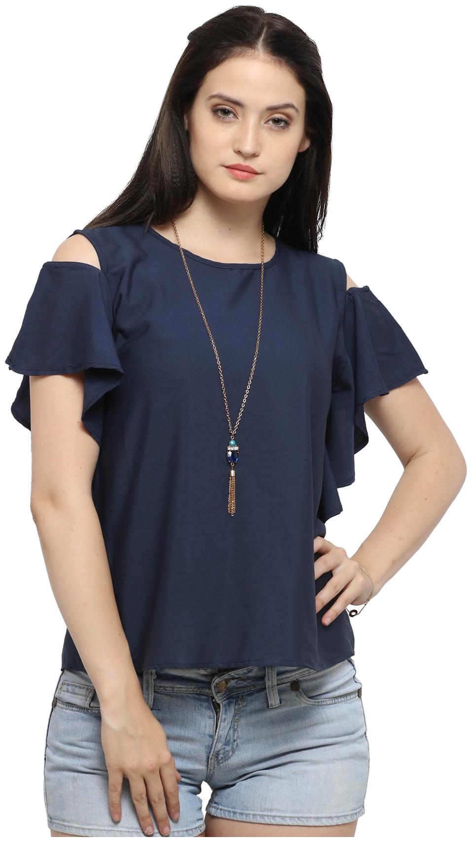 

Serein Women Solid Blouson top - Blue