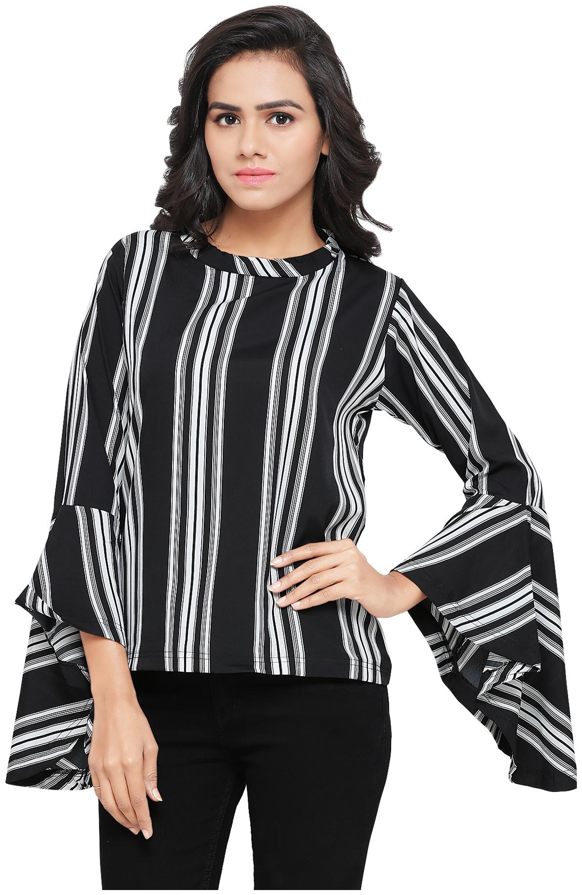 

Serein Women Solid Blouson top - Black