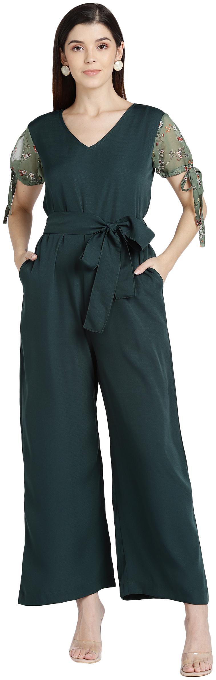 

Serein Solid Jumpsuit - Green