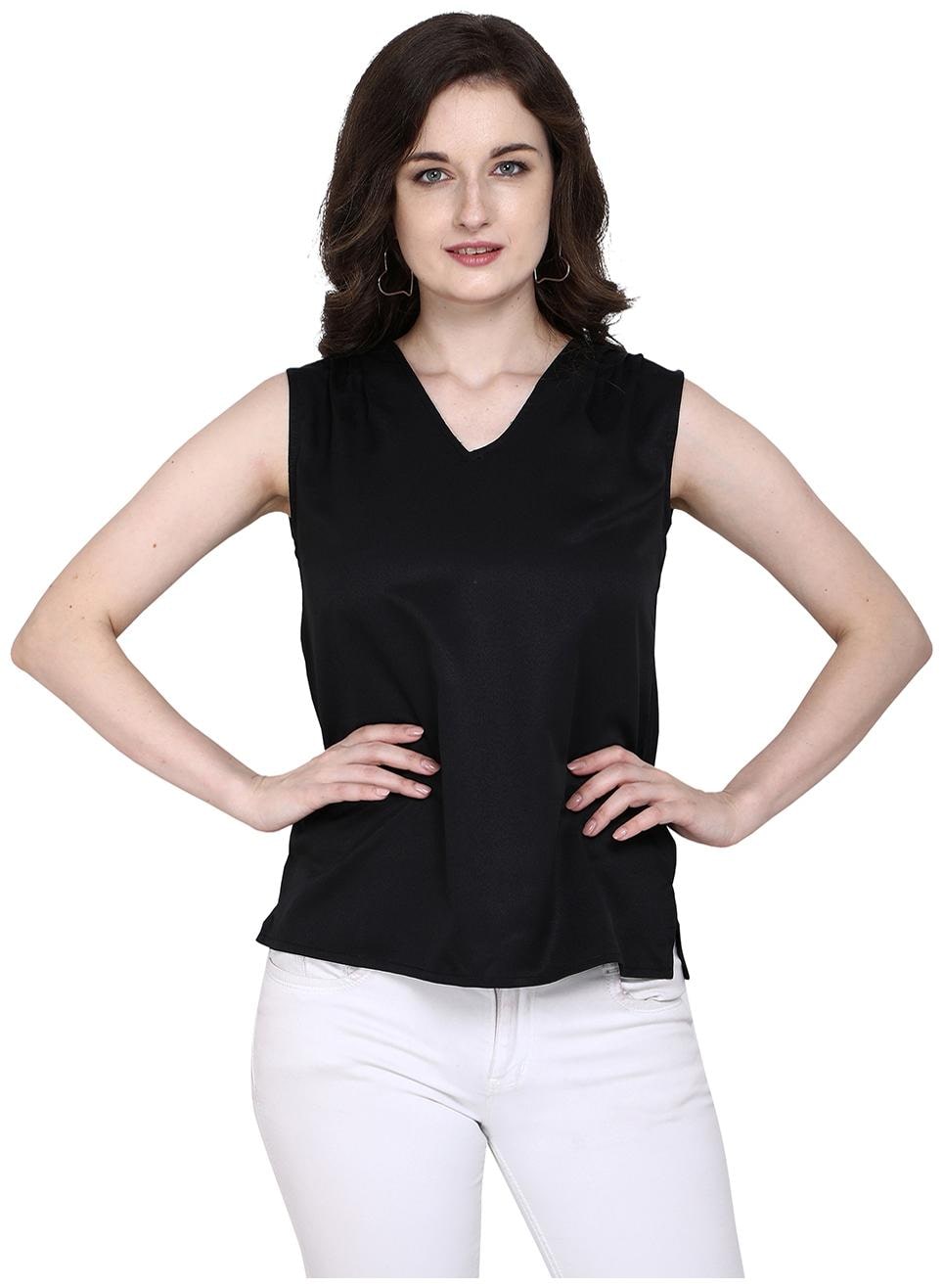 

Serein Women Solid Regular top - Black