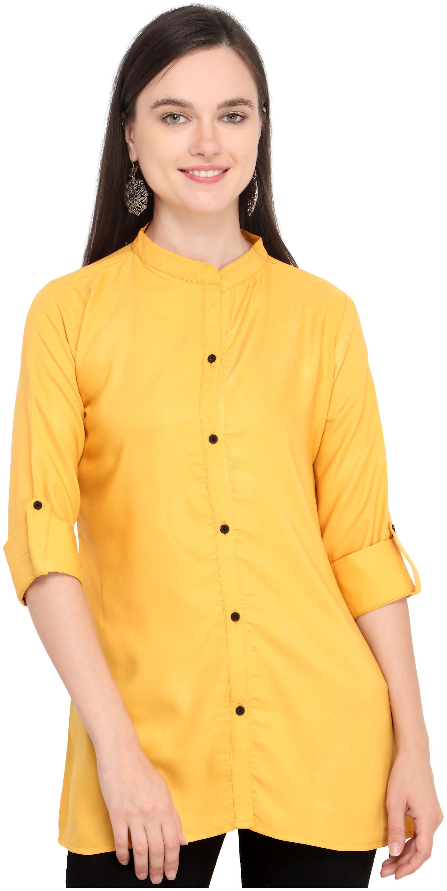 

Serein Women Yellow Solid Assymetrical Kurti