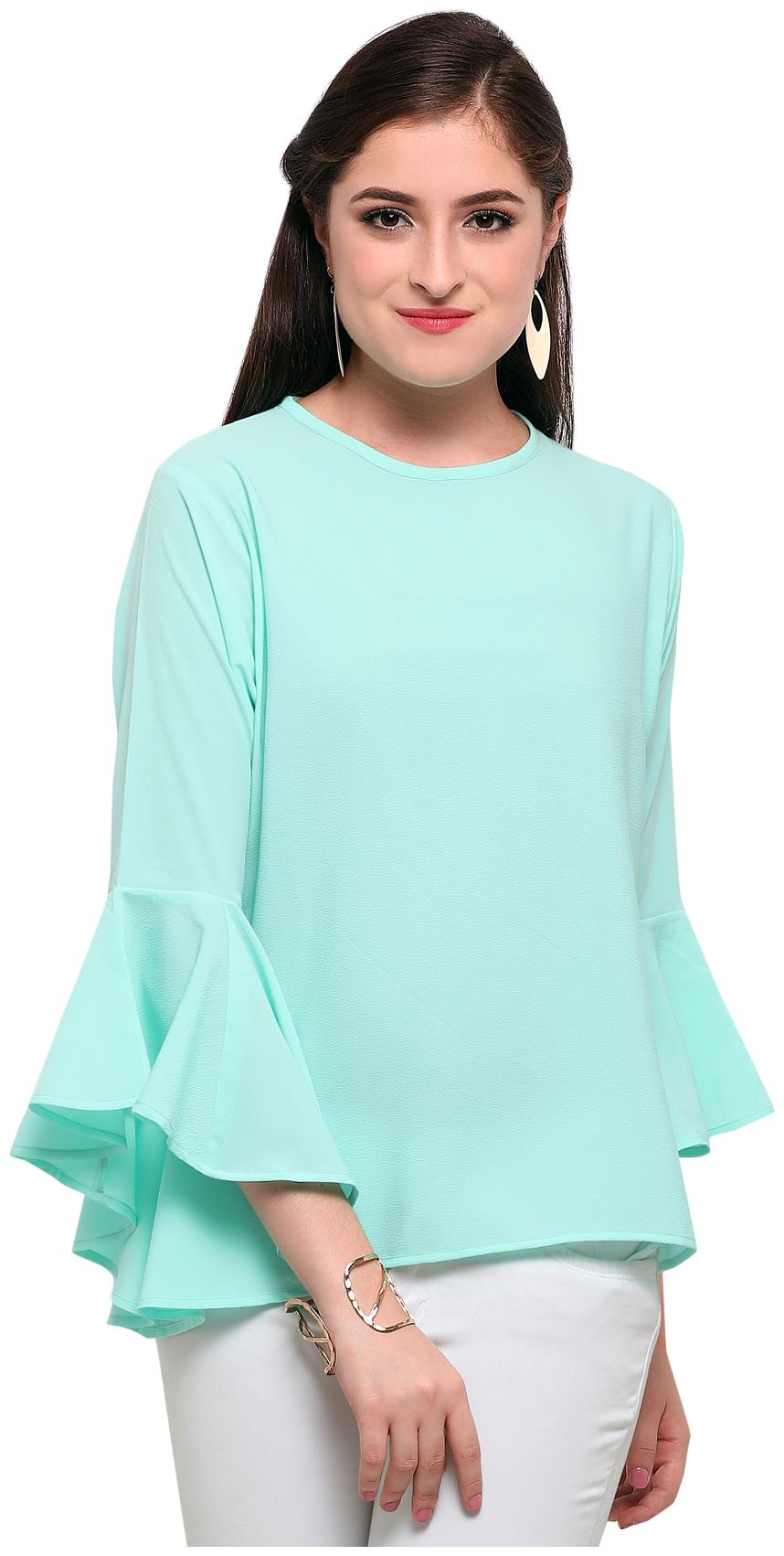 

Serein Women Solid Blouson top - Green