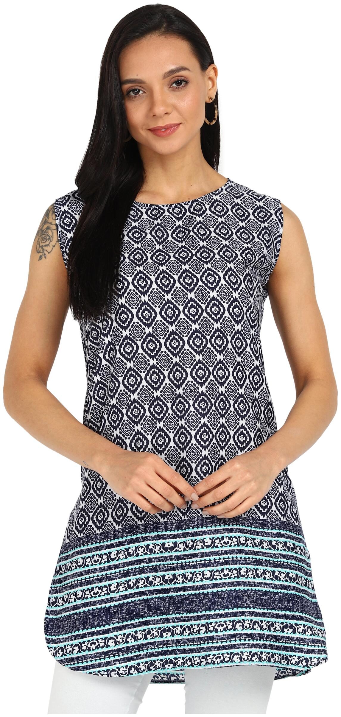 

Serein Women s Blue Crepe Printed Kurti