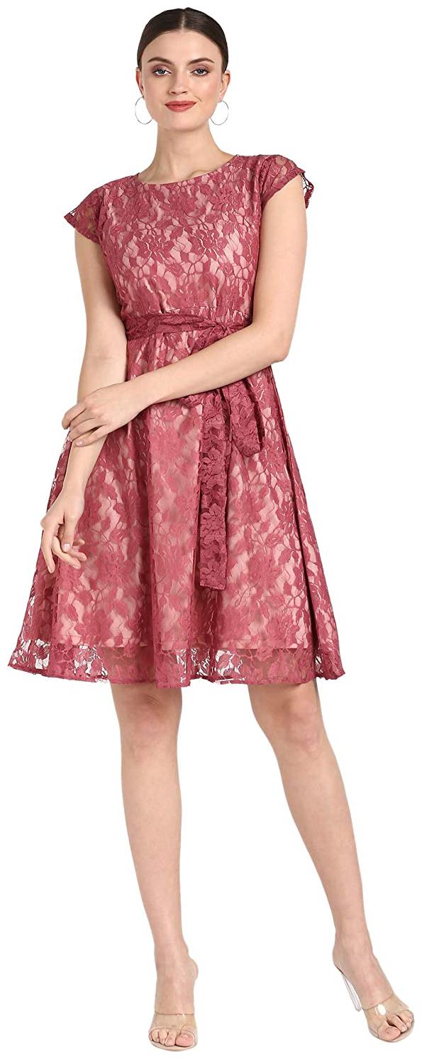 

Serein Pink Floral Fit flare dress