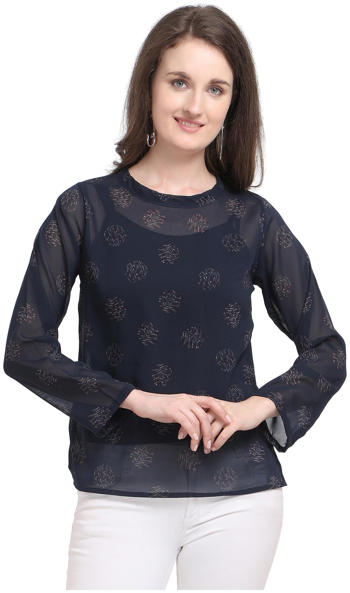 

Serein Women Printed Regular top - Blue