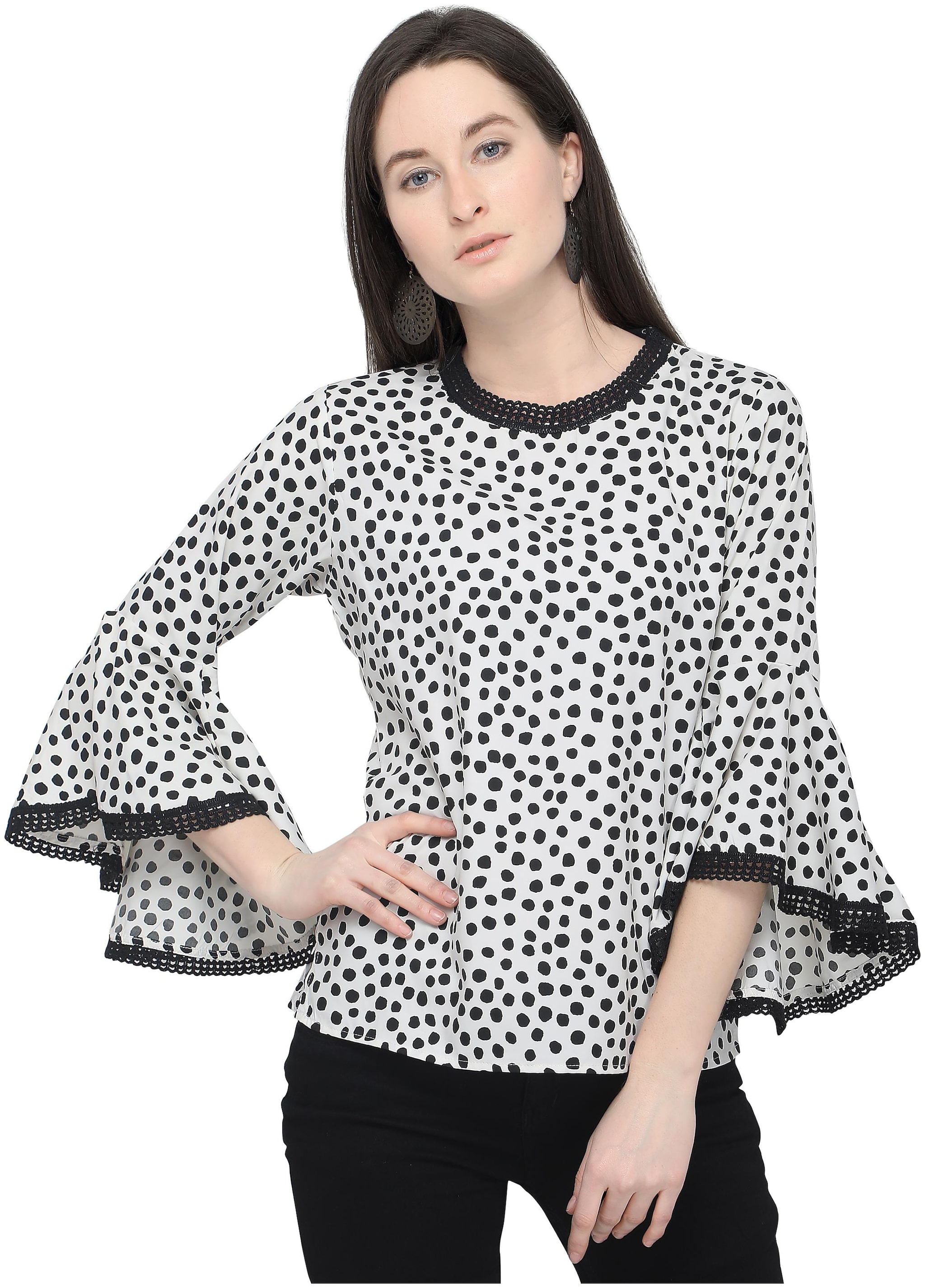 

Serein Women Polka dots Blouson top - White